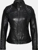 Tazzio Damen Lederjacke F521 (Schwarz, S) Produktbild-Vorschau 9