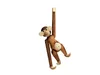 A wooden monkey toy hanging from an invisible support. Anteprima dell’immagine prodotto