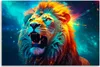 Leinwandbild Abstrakt Löwe Neon AI 120x80 Feeby Bunt bild Produktbild-Vorschau 3