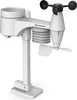 A white 5-in-1 weather station with anemometer, wind vane, and rain gauge, mounted on a stand. Anteprima dell’immagine prodotto