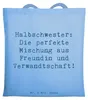 Mr. & Mrs. Panda Jutebeutel Spruch Halbschwester Glück - Produktbild-Vorschau 1