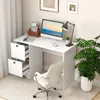 A white desk with a computer, lamp, and chair in a room setting. Anteprima dell’immagine prodotto