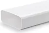 A close-up, studio shot of a white rectangular ventilation duct with rounded edges, isolated on a white background. Produktbild-Vorschau