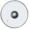 A top-down view of a glass pot lid with a black and silver handle. Produktbild-Vorschau