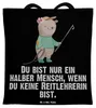 Mr. & Mrs. Panda Einkaufstasche Reitlehrerin Herz - Schwarz Produktbild-Vorschau 1