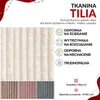 A fabric swatch sample with text and icons describing its properties. Produktbild-Vorschau