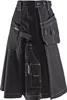 A black kilt with multiple pockets and white stitching. Produktbild-Vorschau