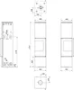 Technical drawing with dimensions of a fireplace. Produktbild-Vorschau