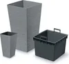 Three grey planters of different sizes are displayed against a white background. Voir les images du produit