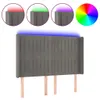 LED Kopfteil Hellgrau 147x16x118/128 cm Samt Produktbild-Vorschau 1
