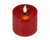 LED Kerze 7,5x9,5cm mit Timer - Wachs Flacker-Effekt Rot / Produktbild-Vorschau 2