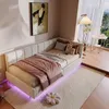 Letto con boxspring INONEFT, 90x200 cm, con LED e USB, Anteprima dell’immagine prodotto 2