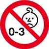 A safety warning symbol indicating the product is not suitable for children aged 0-3. Voir les images du produit