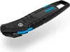 A black and blue safety knife with a retractable blade is shown against a white background. Anteprima dell’immagine prodotto