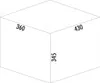 A diagram of a cube with dimensions indicated by numbers. Podgląd zdjęcia produktu