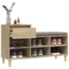 vidaXL Portascarpe in rovere Sonoma 102x36x60 cm Materiale Anteprima dell’immagine prodotto 3
