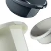 A collage of three close-up shots of plastic bowls in different colors. Produktbild-Vorschau