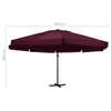 vidaXL Parasol avec mât en aluminium 600 cm rouge bordeaux Voir les images du produit 4