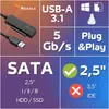 Reagle SATA auf USB Adapter 2,5 Zoll SSD HDD USB-C 3.1 Produktbild-Vorschau 3