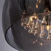Deckenleuchte Hängeleuchte rund transparent silber Glas Produktbild-Vorschau 3