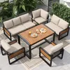 Garten-Lounge-Set, Gartensofa mit Esstisch aus Massivholz, Produktbild-Vorschau 4