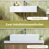 HOROW 75 cm Hänge Waschbecken Keramik Aufsatzwaschbecken Produktbild-Vorschau 5