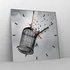Wanduhr - Quadrat - Glasuhr - Freiheit Käfig Vögel - Produktbild-Vorschau 4