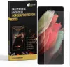 A product packaging box and a smartphone with a screen protector are shown. Produktbild-Vorschau