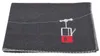 A folded blanket with a graphic of a ski lift gondola. Produktbild-Vorschau