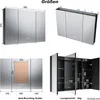 SONNI Dreitüriger Spiegelschrank 90x65x13cm mit Produktbild-Vorschau 7