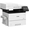 A white Canon i-SENSYS MF553dw 4-in-1 laser printer with a telephone handset attached to the side. Produktbild-Vorschau