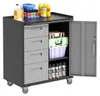 Stabiler Metall-Werkzeugschrank mit Rollen – 75 × 42 × 88 Produktbild-Vorschau 14