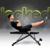 A man is performing an abdominal exercise on an adjustable weight bench, with the word "Jacked" in large neon letters in the background. Náhľad obrázku produktu