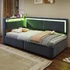 Łóżko tapicerowane Merax 90 x 200 cm z oświetleniem LED i Podgląd zdjęcia produktu 3
