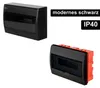 Aufputz und Unterputz / Sicherungskasten / Verteilerkasten / IP 40 / 1-Reihig für 12 Module / mit PE-/N-Klemmen / modernes schwarz Voir les images du produit