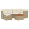 vidaXL 7-tlg. Garten-Sofagarnitur mit Kissen Beige Poly Produktbild-Vorschau 1