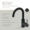 Lenz BOW² Waschtischarmatur Schwarz-matt – erhöhter 360° Produktbild-Vorschau 3
