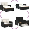 Gartensofa mit Kissen 2-Sitzer Schwarz Poly Produktbild-Vorschau 4