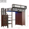 Letto a castello Merax 90x200 cm con armadio e scaletta di Anteprima dell’immagine prodotto 5