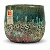 A ceramic pot with a textured, multi-colored glaze. Produktbild-Vorschau