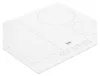 A close-up, angled view of a white induction cooktop. Voir les images du produit