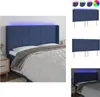vidaXL LED Kopfteil Blau 183x16x118/128 cm Stoff -  Kopf- & Produktbild-Vorschau 1
