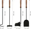 Set wandmontabele kachelaccessoires, staal en hout, 5-delig Productafbeelding-voorbeeld 3