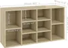 A diagram showing the dimensions of a wooden shelving unit. Podgląd zdjęcia produktu