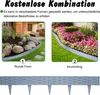 Collage showing two different garden edging installations and a close-up of the product. Produktbild-Vorschau