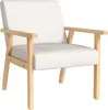 HOMCOM Eetkamerstoel, gestoffeerde fauteuil, massief houten Productafbeelding-voorbeeld 1