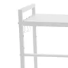 A close-up of a white metal shelf unit, showing hooks attached to the side. Náhled obrázku produktu