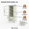 Buffetkast, glazen deuren, dubbele lade, houten dressoir, Productafbeelding-voorbeeld 11