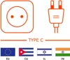 Illustration of a Type C power plug and socket, with flags of EU, Cuba, Israel, and India. Náhľad obrázku produktu
