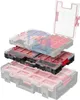 A stack of modular toolboxes, with the top two boxes partially transparent to show the internal compartments. Náhled obrázku produktu